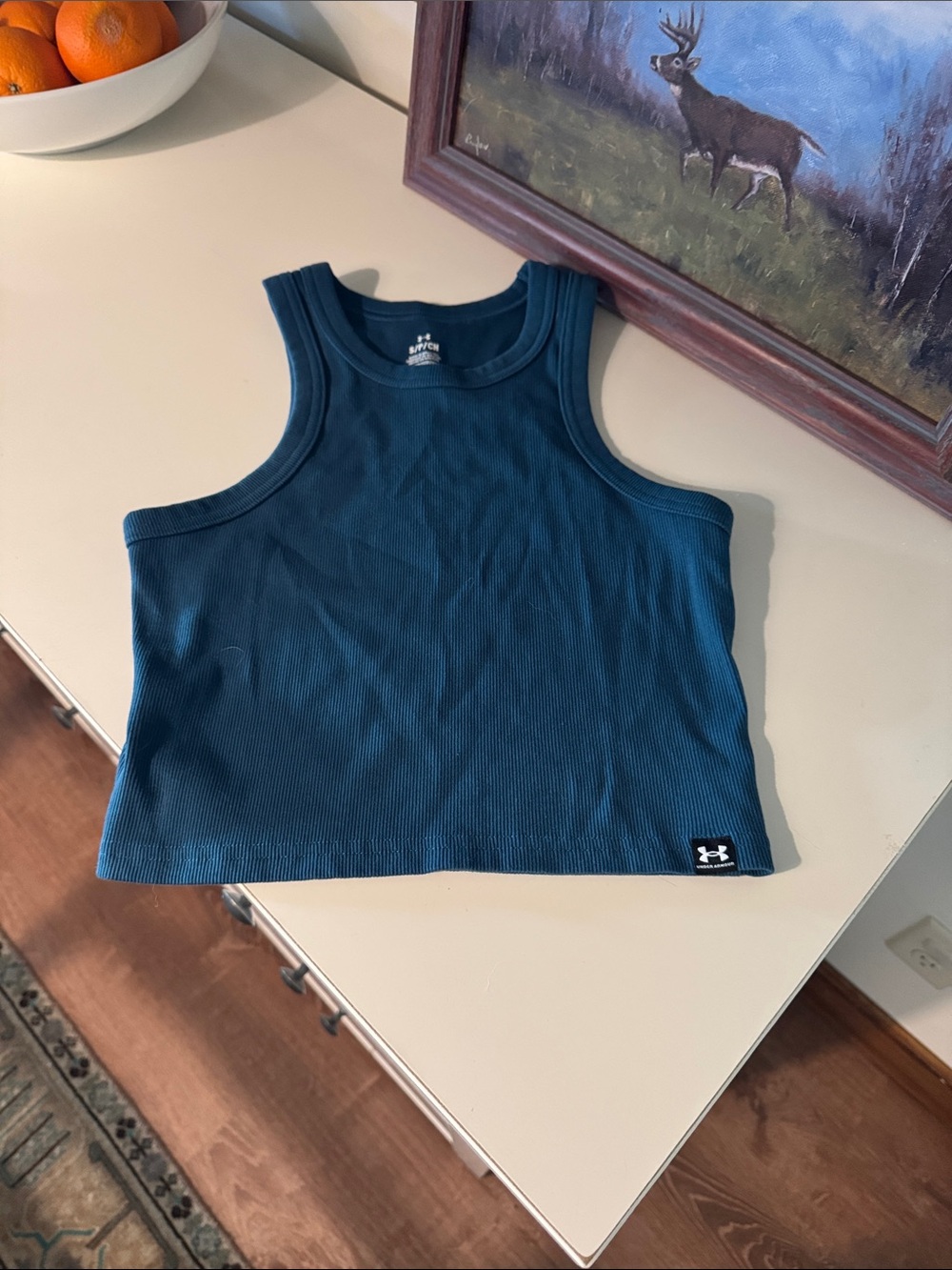 Under Armour Teal Crop Tank Top for Kids